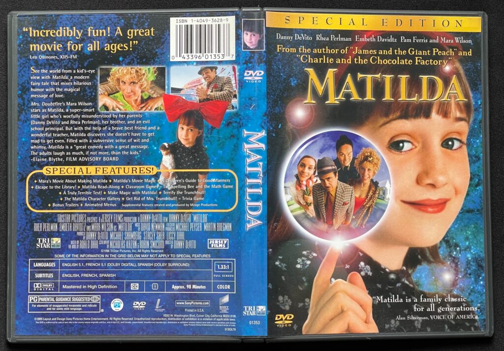 映画（DVD）「Matilda」英語版　DVDジャケットの表紙画像