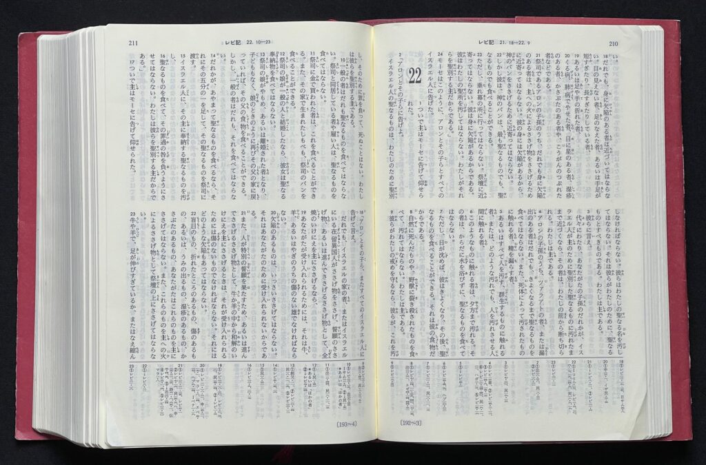 単行本「聖書」から旧約聖書のレビ記：21.21-22 のページ画像　ことばのいのち社＝発行