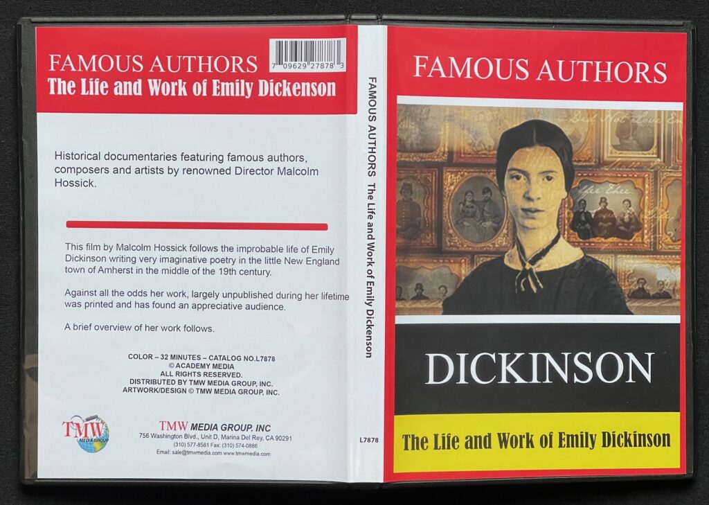 ドキュメンタリー映像 DVD「Dickinson:The life and work of Emily Dickinson」Malcom Hossick=監督 ジャケットの表紙画像